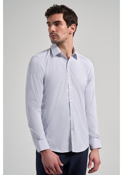 İmza Beyaz Uzun Kol Çizgili Desen Bez Ayağı Yarım İtalyan Yaka Cepsiz Esnek Classic Slim Fit Gömlek 1004245218 Beyaz İmza Beyaz Uzun Kol Çizgili Desen Bez Ayağı Yarım İtalyan Yaka Cepsiz Esnek Classic Slim Fit Gömlek 1004245218 Beyaz