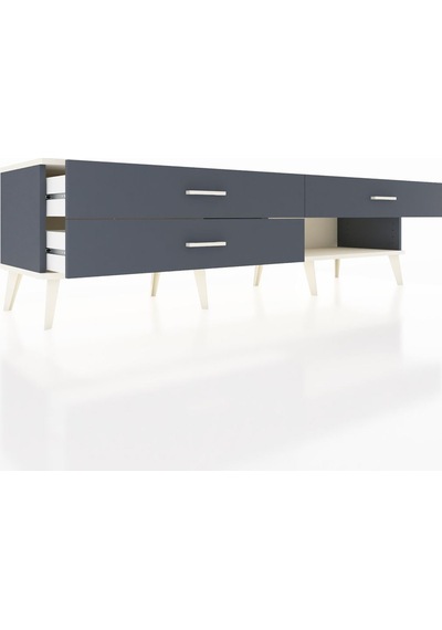Hyperion Tv Ünitesi 3 Çekmeceli 176x44x51 Antrasit-aytaşı/antrasit Aytası/antrasıt Hyperion Tv Ünitesi 3 Çekmeceli 176x44x51 Antrasit-aytaşı/antrasit Aytası/antrasıt