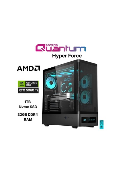Quantum Gaming Hyper FORCE R7-5700X 32 GB 1 TB NVMe SSD 16 GB RTX5060Ti Masaüstü Oyuncu Bilgisayarı