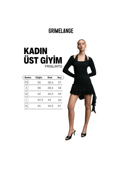 Grımelange Frıglınto Kadın Yumuşak Ve Esnek Kumaşlı Askılı Dantel Detaylı Slim Fit Siyah Bluz Siyah