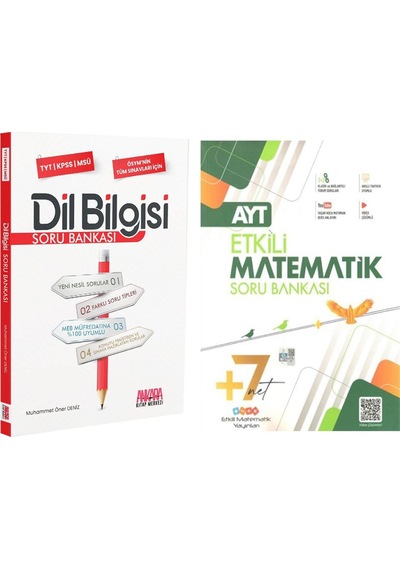 Etkili Matematik Ayt Matematik Ve Akm Dil Bilgisi Soru Bankası Seti 2 Kitap