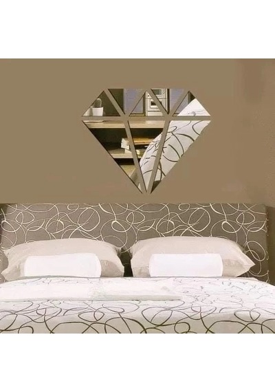 Durukar 40x40 Cm Elmas Formlu Kırılmaz Pleksi Ayna - Geometrik Duvar Dekoru Çok Renkli