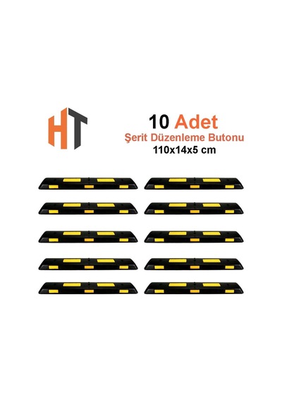 10'lu Kauçuk Yol Bölme Butonu 110x14x5 Cm-indirimli Set