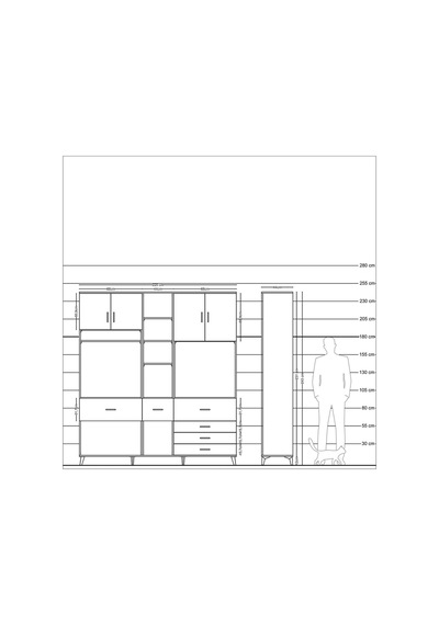 Hyperion Dolap 11 Raflı 6 Çekmeceli 4 Kapaklı 220x44x243 Çam-aytaşı/antrasit Aytası/antrasıt Hyperion Dolap 11 Raflı 6 Çekmeceli 4 Kapaklı 220x44x243 Çam-aytaşı/antrasit Aytası/antrasıt