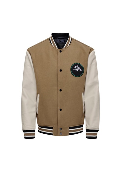 Only & Sons Onsjason Varsıty Jacket Otw Acık Kahve 001