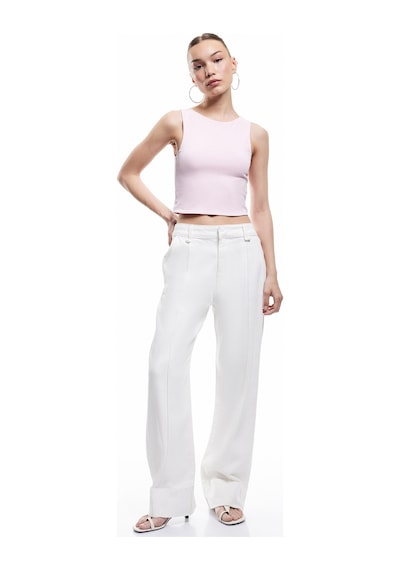 Koton Bisiklet Yaka Kolsuz Dar Kesim Pamuklu Basic Crop Atlet Pembe 5sal30204ık Gül