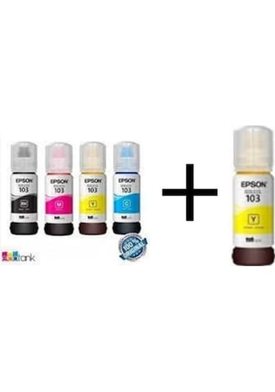 Epson 103 Ecotank L3266 4 Renk Mürekkep Takımı + 1 Sarı Mürekkep