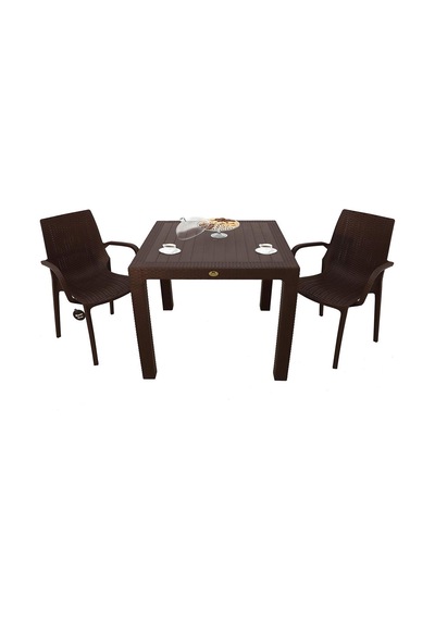 Mandella Elit Rattan 90x90 2 Kişilik Nirvana Koltuk Masa Takımı Kahverengi Diğer