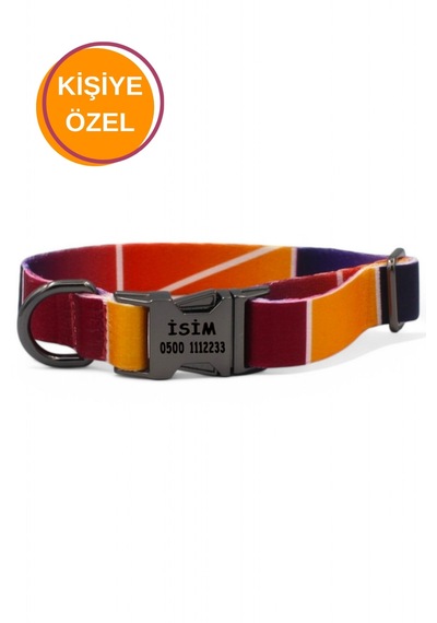 Caramelos Köpek Tasması-küçük Irk Ve Orta Irk İsimli Tasma 01 Sarı - Siyah