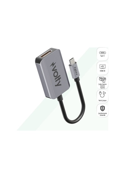 Type-c To Hdmı 4k 60hz Görüntü Aktarıcı Dönüştürücü, Alüminyum, Cs5265 V0302001