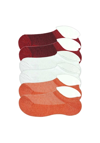 Eng 6 Adet Çocuk Sneaker Patik Çorap Bordo Beyaz Turuncu 5-6 Yaş Çok Renkli