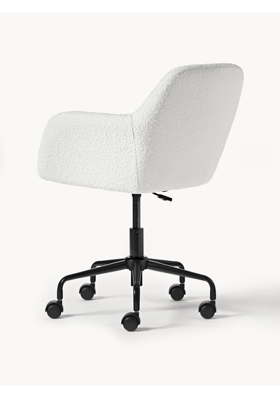 Westwing Bouclé Ofis Sandalyesi Lucie: Beyaz, Altın Ayaklı, Ayarlanabilir Beyaz - Siyah Westwing Bouclé Ofis Sandalyesi Lucie: Beyaz, Altın Ayaklı, Ayarlanabilir Beyaz - Siyah