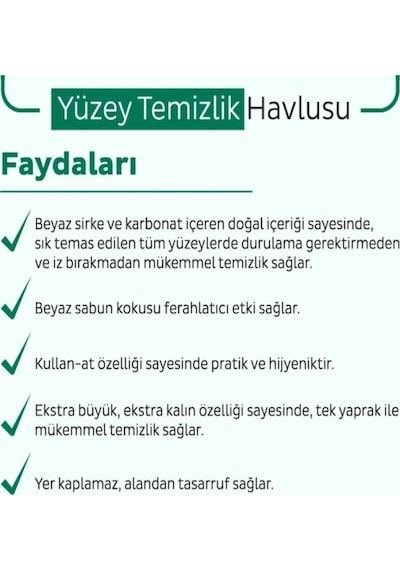 Sleepy Easy Clean Yüzey Temizlik Havlusu 100 Yaprak 2 Adet Tekli