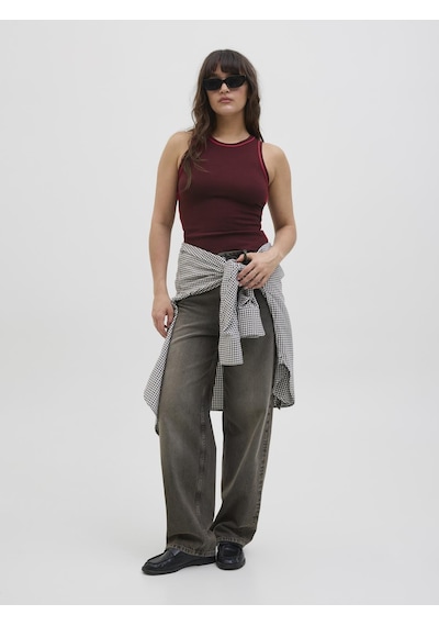 Jack & Jones Kadin Kolsuz Triko Bluz - Evelyn - 12281432 Cabernet