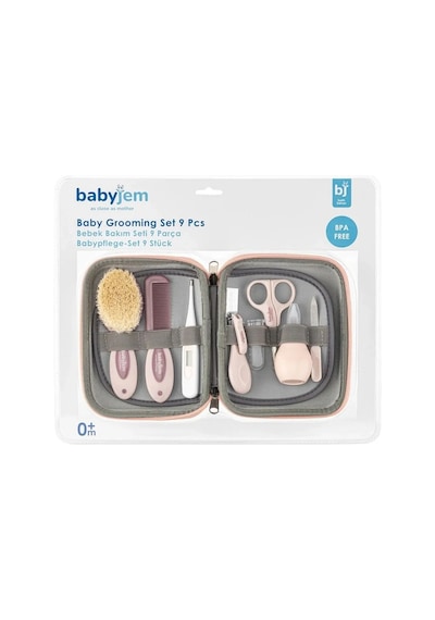 Babyjem Çantalı Bebek Bakım Seti 9 Parça Pembe