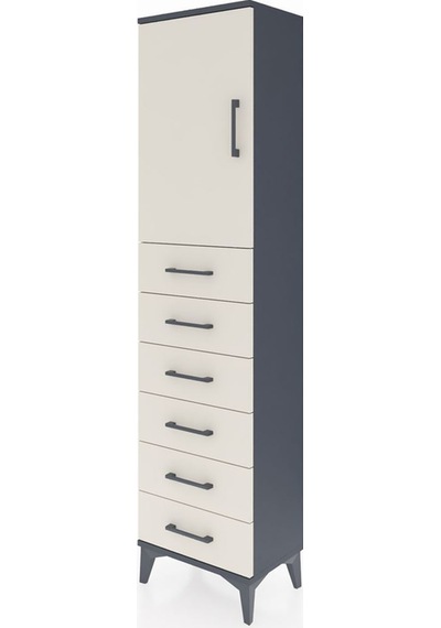 Arges Dolap 2 Raflı 6 Çekmeceli Tek Kapaklı 44x30x182 Antrasit-aytaşı Aytası Arges Dolap 2 Raflı 6 Çekmeceli Tek Kapaklı 44x30x182 Antrasit-aytaşı Aytası