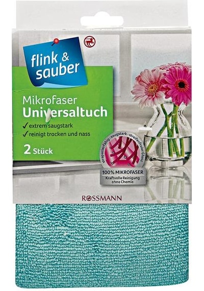 Fink & Sauber Mikrofiber Universal Temizlik Bezi 2 Adet Mavi 32 x 35 CM