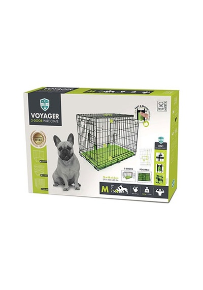 M-pets Voyager 2 Kapılı Köpek Kafesi Medium Yeşil 76x48x53 Cm 244-52029.02