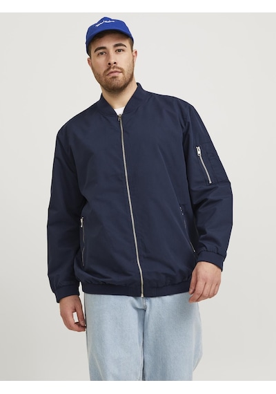 Jack & Jones Büyük Beden Beyzbol Yaka Bomber Ceket- Rush - 12173990 Navy Blazer