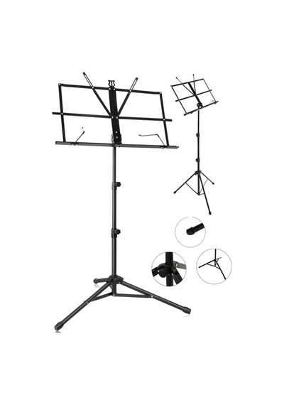 Profesyonel Katlanabilir Nota Sehpası Ayarlanabilir Metal Müzik Standı Şef Kürsüsü