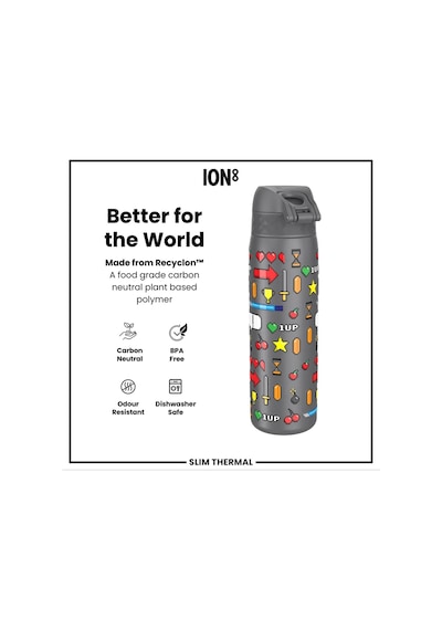 Ion8 - İnce Su Termosu - Oyuncu - 500 Ml - Sızdırmaz Çok Renkli