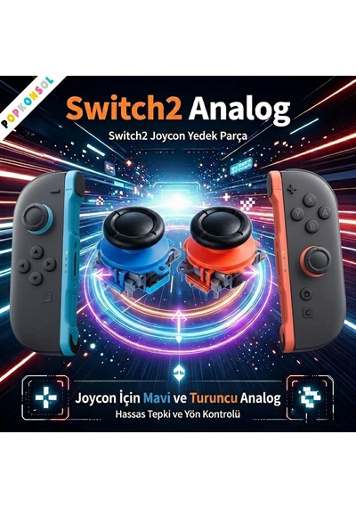 Nintendo Switch 2 Joy-con Sol-sağ Analog Set 3d Joystick Ns2 Tamir Yedek Parça Mavi-turuncu