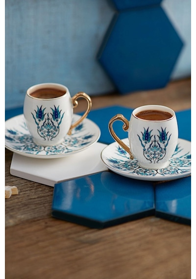 Karaca  İznik 2 Kişilik Kahve Fincanı Takımı 80 ml