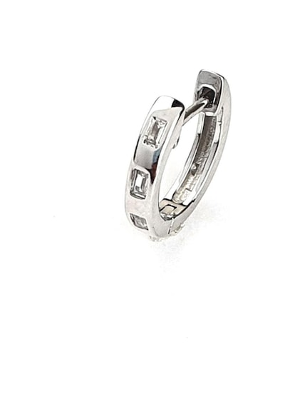 Baget Zirkon Taşlı 925ayar Gümüş İtalyan Tasarımı Erkek Tek Küpe Cap 1.2 Cm Gümüş