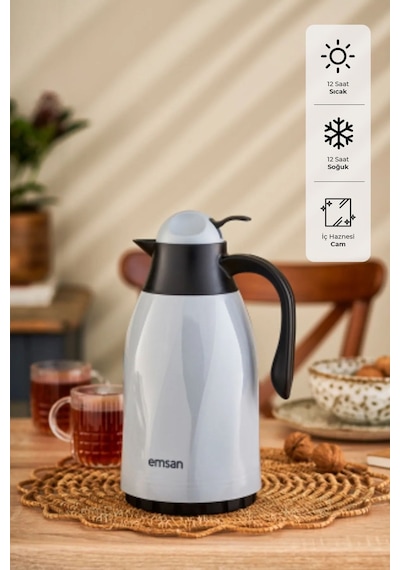 Emsan Sırça Termos 1.3 L Gri