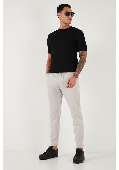 Buratti Streç Pamuklu Slim Fit Sıfır Yaka Erkek T Shirt 5902639 Siyah