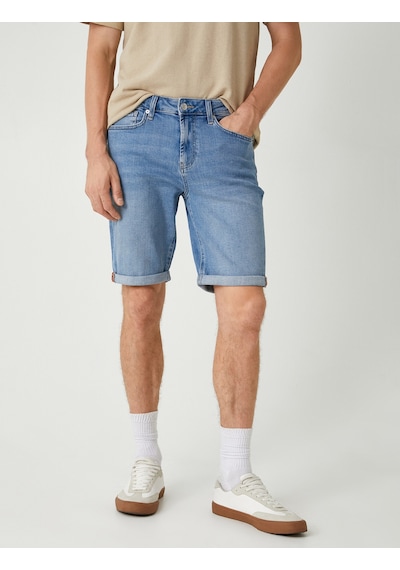 Koton Slim Fit Kot Şort Cep Detaylı Katlamalı Paça Pamuklu Açık İndigo 4sam40100nd Açık İndigo Koton Slim Fit Kot Şort Cep Detaylı Katlamalı Paça Pamuklu Açık İndigo 4sam40100nd Açık İndigo