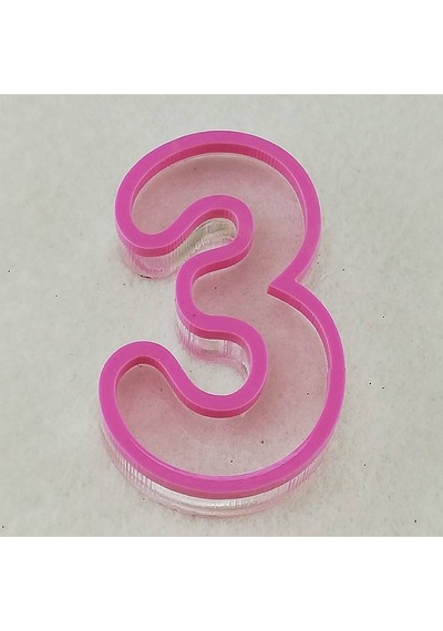 3 Rakamı Şeklinde Silikon Epoksi Kalıbı 6x4x1 Cm 6