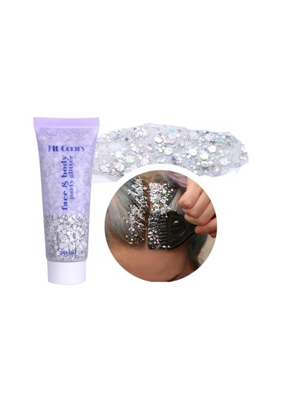 Makyaj Sim Göz Çevresi Yüz Ve Vücut Parlatıcı Sim Glitter Jel 50 Ml Gri