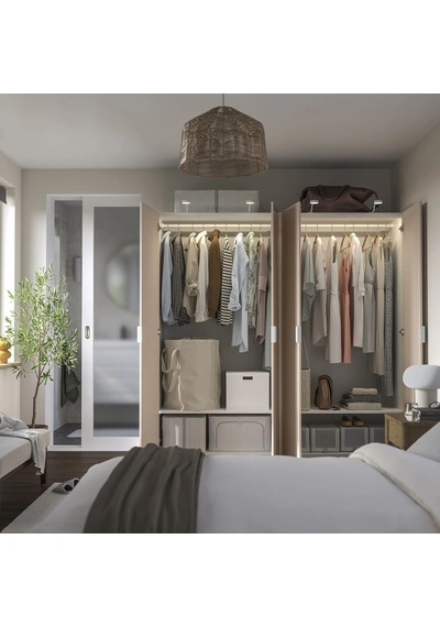 Ikea Beyaz Modern Kapaklı Gardırop 200x60x201 Cm