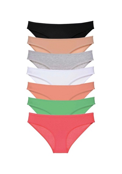 7 Adet Süper Eko Set Likralı Kadın Slip Külot Set 7 Çok Renkli