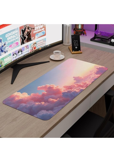 Tr Bulutlar Gaming Mouse Pad Kauçuk Kaymaz Taban Mousepad V4, 70x30 Xl