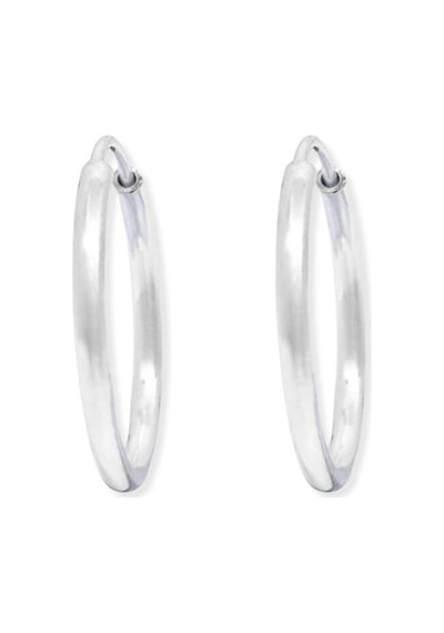Oya Silver İnce Gümüş Halka Küpe 1.5mm-2x2cm