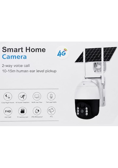 Solar Güneş Enerjili Smart Home Kamera 4g 2-way Sesli Arama, 10-15m İnsan Algılama, Ip66 Su Geçirmez, Fhd 5mp, Ptz, Gece Görüş, Aı İnsan Tespiti, Multi-user Görünüm, Tf Kart Desteği Cmr47 Solar Güneş Enerjili Smart Home Kamera 4g 2-way Sesli Arama, 10-15m İnsan Algılama, Ip66 Su Geçirmez, Fhd 5mp, Ptz, Gece Görüş, Aı İnsan Tespiti, Multi-user Görünüm, Tf Kart Desteği Cmr47