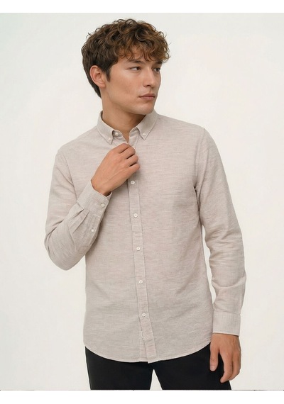 LOFT Regular Fit Erkek Gömlek U.kol Light Brown