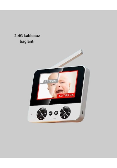 720p Bebek Kamerası Uzaktan Kontrollü Gece Görüşlü Monitör -