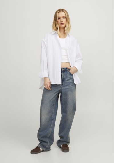 Jack & Jones Kadın Basic Oversize Poplin Gömlek - Jamie 12200353 White Beyaz