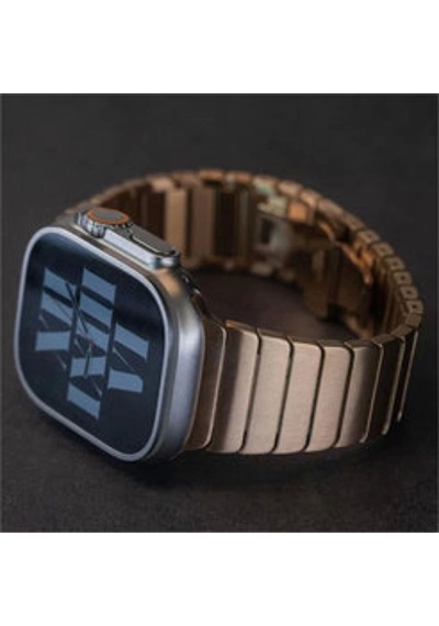 Apple Uyumlu  Watch 10 46mm Kordon Krd-79 Metal Strap Luxury Kayış