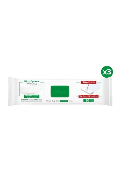 Easy Clean Beyaz Sabun Katkılı Mopa Uyumlu Yer Temizlik Havlusu&mendili 3x50 150 Yaprak Tek Renk