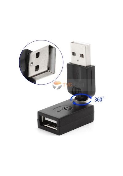 Usb Uzatma Aparatı 360 Derece Dönen Dişi Erkek Usb 2.0 Çevirici