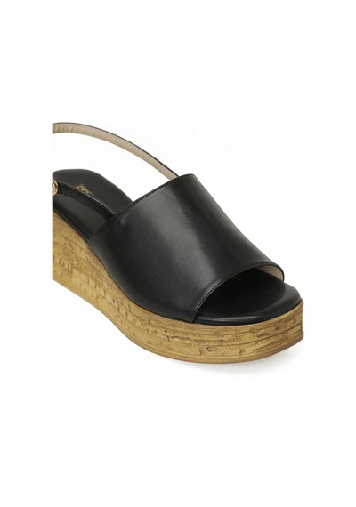 Butigo 26s-381 6fx Siyah Kadın Dolgu Topuk Sandalet 000000000102688758