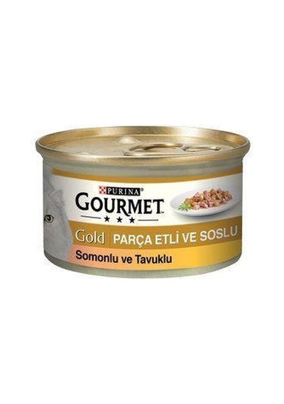 Gourmet Gold Parça Etli Ve Soslu Somon Tavuk Kedi Konservesi 85 Gr