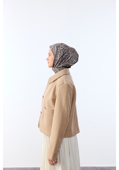 Mirsoy Scarf Zümra Desen Eşarp Krem