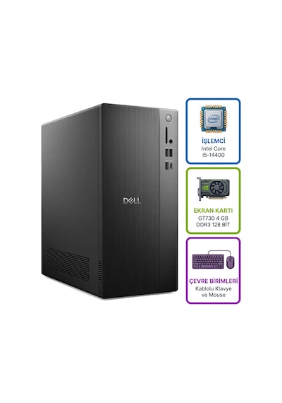 Dell Tower ECT1250 RPLSR003 U 024 i5-14400 16 GB 512 GB SSD 4 GB GT730 Ubuntu Masaüstü Bilgisayar
