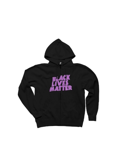 Black Sabbath Black Lives Matter Siyah Fermuarlı Kapşonlu Sweat Siyah
