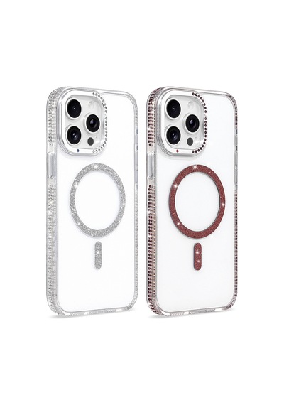 Maks Technology iPhone Uyumlu 14 Pro Max Kılıf M-safe Şarj Özellikli Mkst Tera Silikon Kapak - Şeffaf